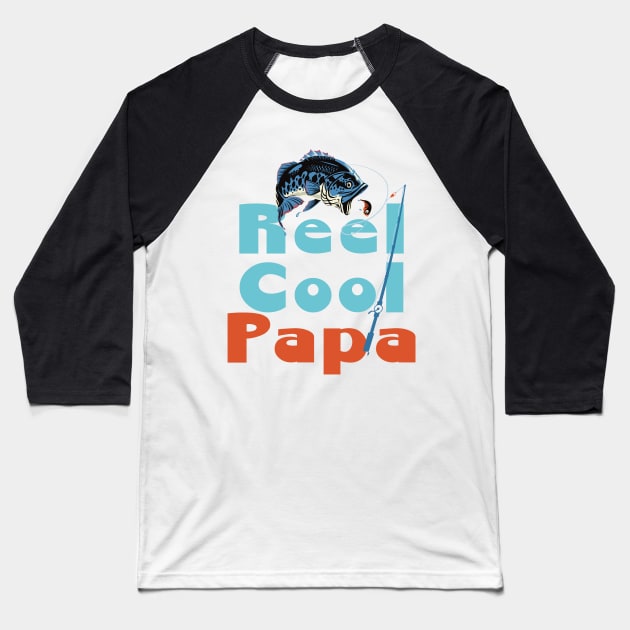 Reel Cool Papa Baseball T-Shirt by AnnaDreamsArt